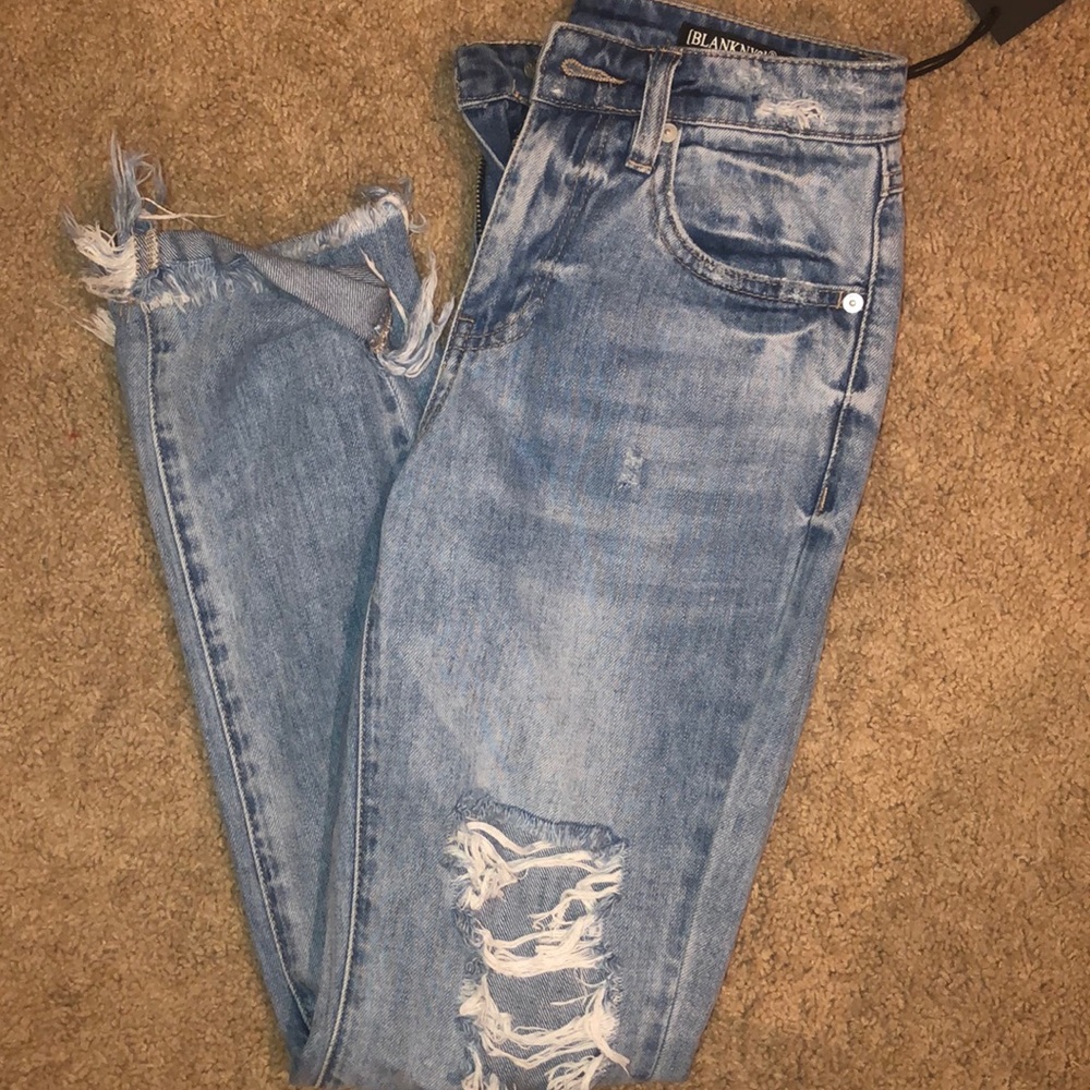 BlankNYC denim Rivington high rise tapered jeans